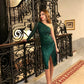Smaragdgrünes One-Shoulder-Paillettenkleid – Elegantes Statement für den Abend