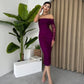 Lila One-Shoulder-Drapé-Midikleid – Geformte Eleganz für jede Saison