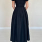 Schwarzes Off-Shoulder-Jacquard-Midikleid – Sommerliche Eleganz im klassischen Stil